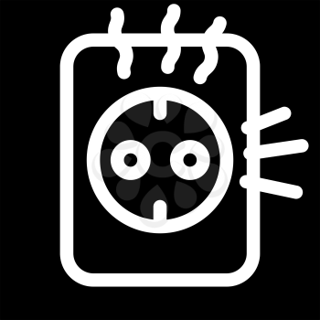 socket repair glyph icon vector. socket repair sign. isolated contour symbol black illustration
