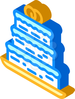 cake wedding dessert isometric icon vector. cake wedding dessert sign. isolated symbol illustration