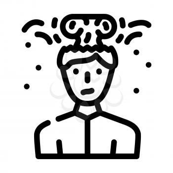 brain explosion male line icon vector. brain explosion male sign. isolated contour symbol black illustration