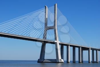 Royalty Free Photo of the Vasco da Gama Bridge in Europe