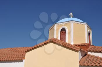 Royalty Free Photo of a Greek Church in Zia Village (Kos island), Greece