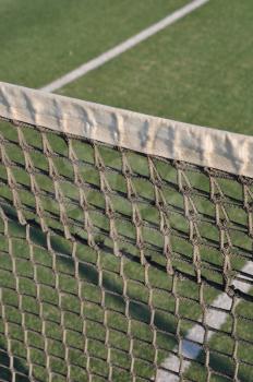 Royalty Free Photo of an Outdoor Tennis Court Net