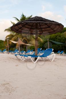 Royalty Free Photo of Beach Chairs on a Resort in Antigua