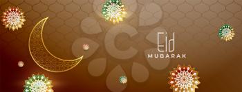 eid mubarak festival islamic artistic banner design