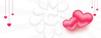 3d love hearts banner with text space