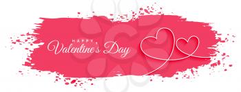 abstract valentines day line heart banner design
