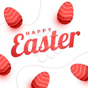 happy easter red eggs decoration background