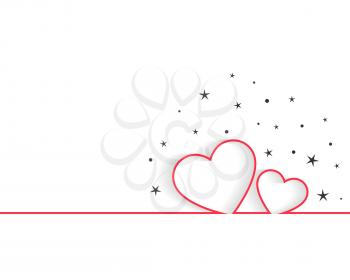 happy valentines day line hearts greeting design