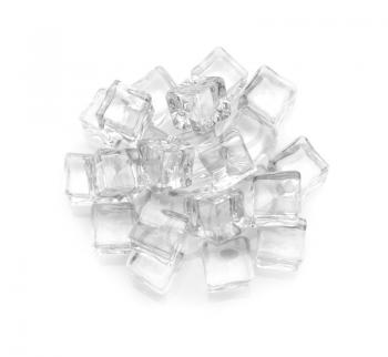 Ice cubes on white background�