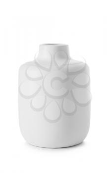 Beautiful ceramic vase on white background�