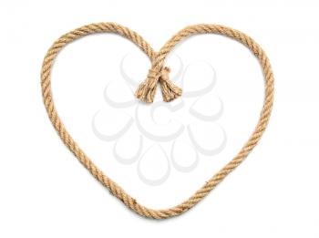 Frame made of rope on white background�