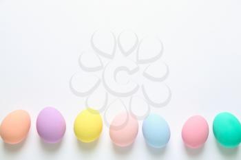 Colorful Easter eggs on white background�