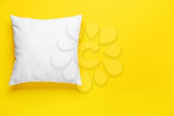 Soft pillow on color background�