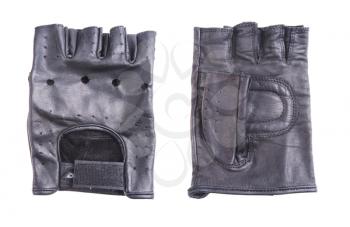 Leather driving gloves isolated on white background