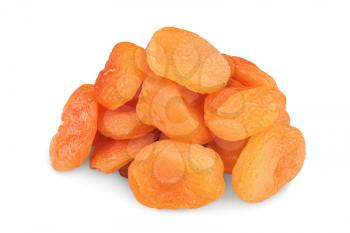 Dried pitted apricots  isolated on a white background 