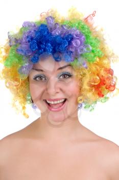 Royalty Free Photo of a Girl in a Colourful Wig
