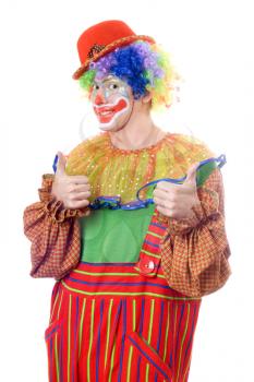 Royalty Free Photo of a Clown, Giving Thumbs Up