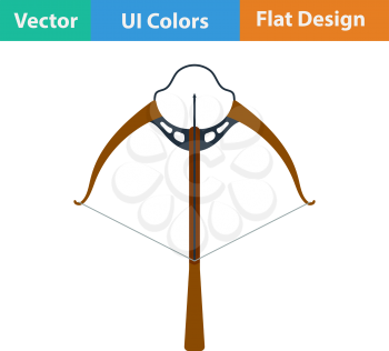 Flat design icon of crossbow in ui colors. Vector illustration.