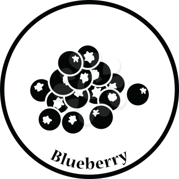 Icon of Blueberry. Thin circle design. Vector illustration.