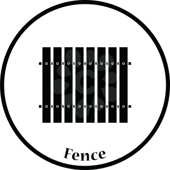 Icon of Construction fence . Thin circle design. Vector illustration.