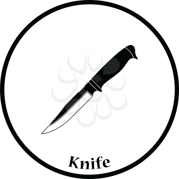 Knife icon. Thin circle design. Vector illustration.