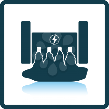 Hydro power station icon. Shadow reflection design. Vector illustration.