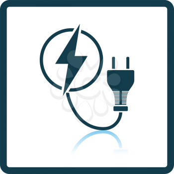 Electric plug icon. Shadow reflection design. Vector illustration.