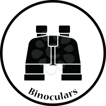 Binoculars  icon. Thin circle design. Vector illustration.