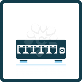 Ethernet switch icon. Shadow reflection design. Vector illustration.