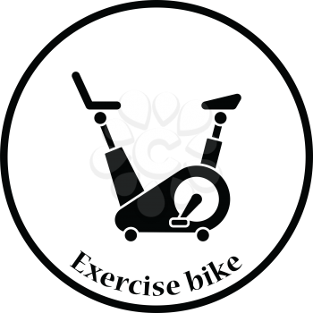 Icon of Exercise bicycle . Thin circle design. Vector illustration.