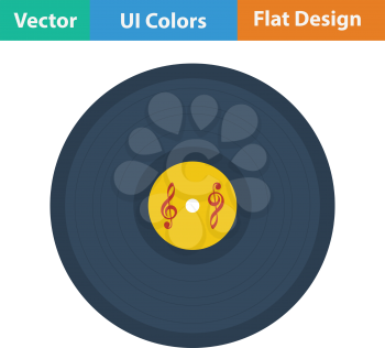 Analogue record icon. Flat color design. Vector illustration.