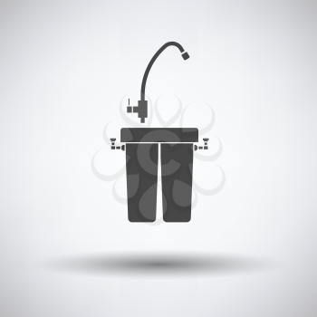 Water filter icon on gray background, round shadow. Vector illustration.