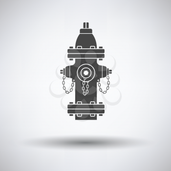 Fire hydrant icon on gray background with round shadow. Vector illustration.