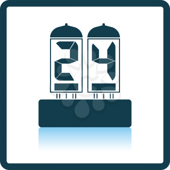 Electric numeral lamp icon. Shadow reflection design. Vector illustration.