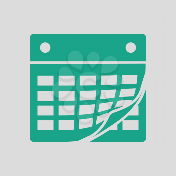 Calendar icon. Gray background with green. Vector illustration.