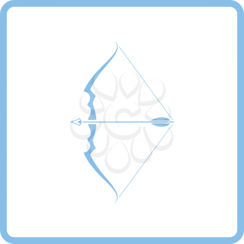 Bow with arrow icon. Blue frame design. Vector illustration.