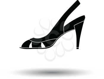 Woman heeled sandal icon. White background with shadow design. Vector illustration.