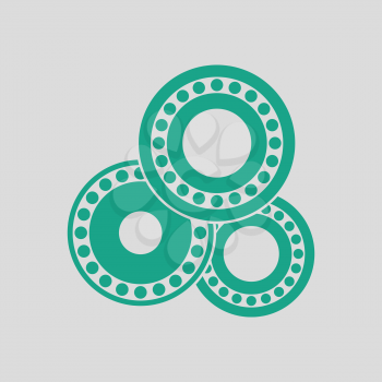 Bearing icon. Gray background with green. Vector illustration.