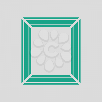 Picture frame icon. Gray background with green. Vector illustration.