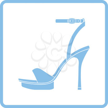 Woman high heel sandal icon. Blue frame design. Vector illustration.