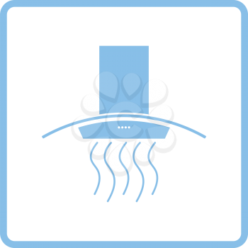 Kitchen hood icon. Blue frame design. Vector illustration.