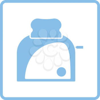 Kitchen toaster icon. Blue frame design. Vector illustration.
