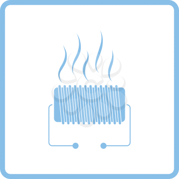 Electrical heater icon. Blue frame design. Vector illustration.