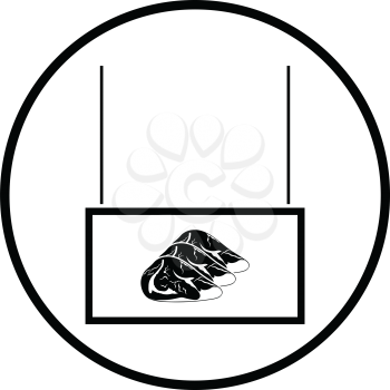 Meat market department icon. Thin circle design. Vector illustration.