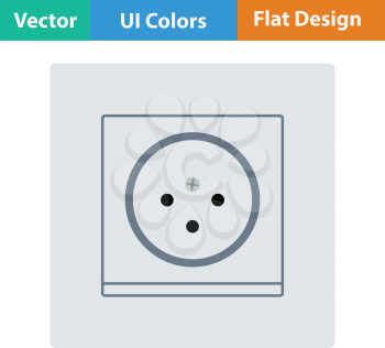 South Africa electrical socket icon. Flat design. Vector illustration.