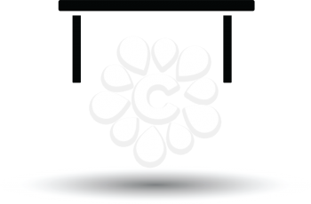 Coffee table icon. White background with shadow design. Vector illustration.