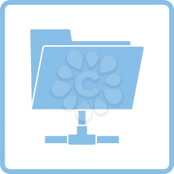 Shared folder icon. Blue frame design. Vector illustration.