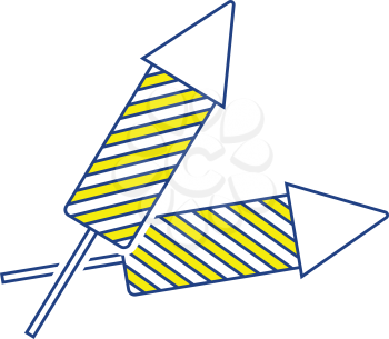 Party petard  icon. Thin line design. Vector illustration.