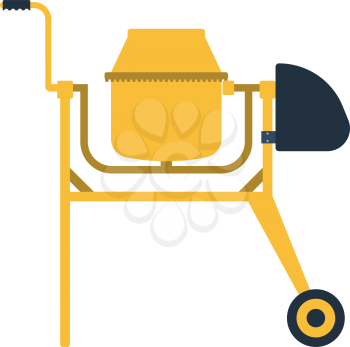 Icon of Concrete mixer. Flat color design. Vector illustration.