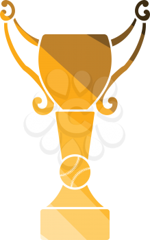 Baseball cup icon. Flat color design. Vector illustration.